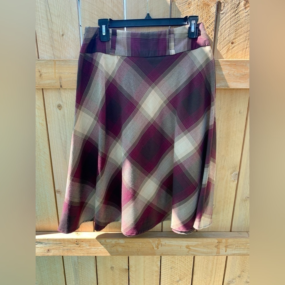 DRESS Barn PLAID ALINE ACADEMIA COLLEGIATE HIGH WAIST KNEE LENGTH SKIRT SZ 8 EUC